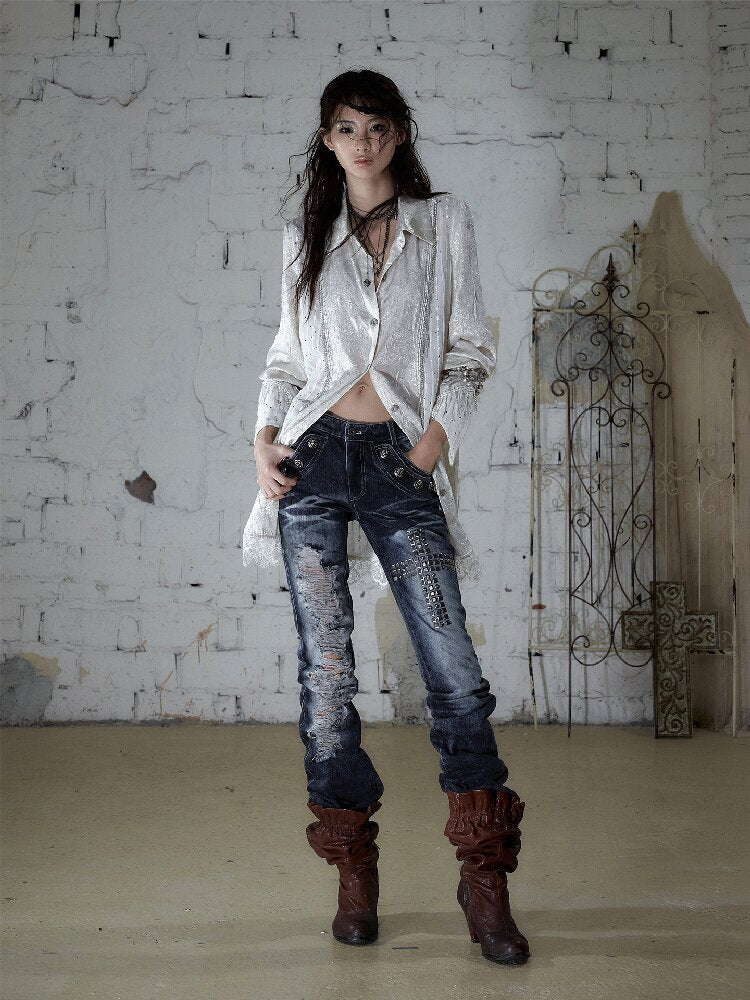 Hot Drill Heavy Wash Denim Pants【s0000016977】