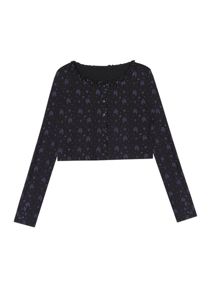 Bear Print Knit Camisole Jacket Cardigan【s0000013368】