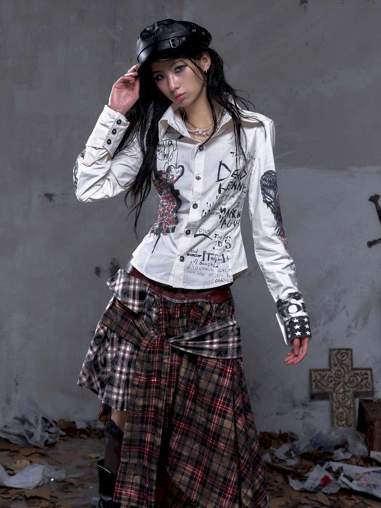 Slim-Fit Long-Sleeve Shirt Top【s0000014471】