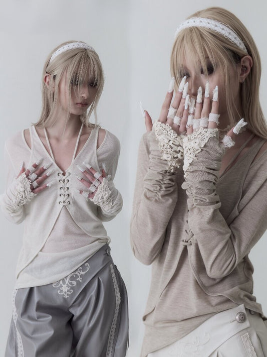Romantic Antique Embroidered Top【s0000017973】