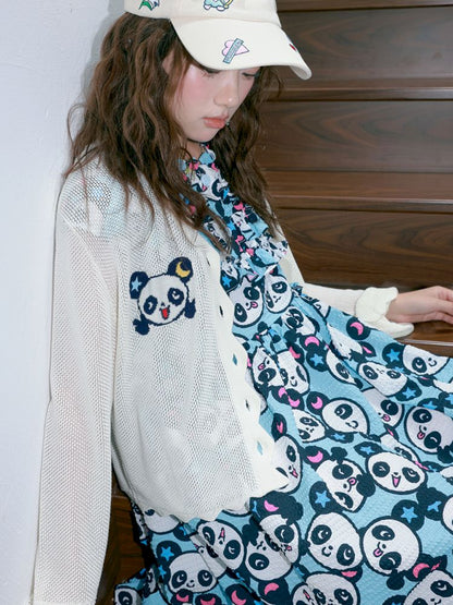 Blue panda pattern dress【s0000012757】