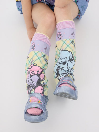 Bear Print Lace Stack Socks【s0000016708】