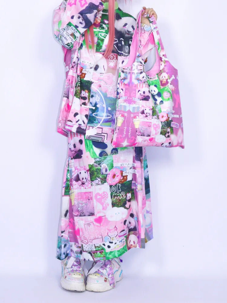 Elastic Waist Cute Print Midi Skirt【s0000013982】