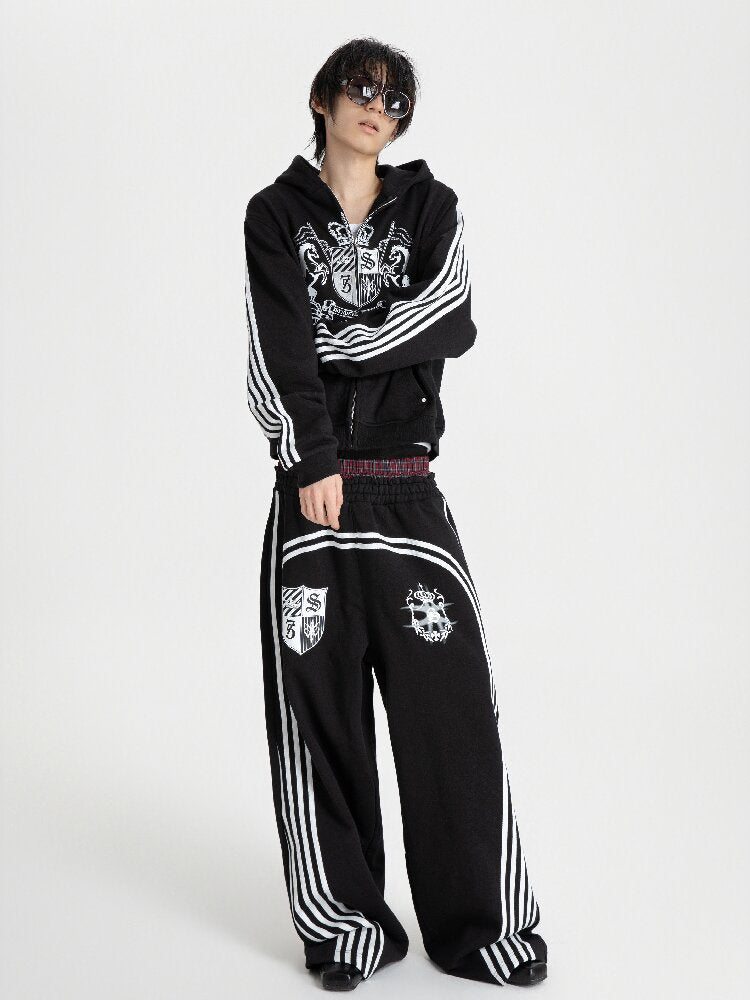 Plaid Double Waist Printed Sweatpants【s0000018571】