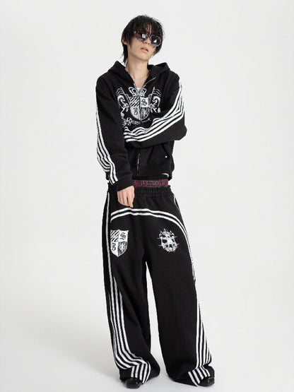 Plaid Double Waist Printed Sweatpants【s0000018571】