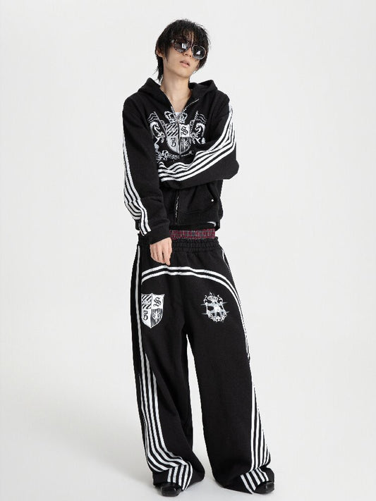 Plaid Double Waist Printed Sweatpants【s0000018571】