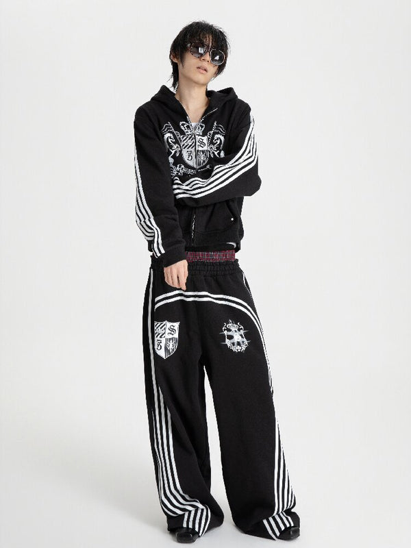 Plaid Double Waist Printed Sweatpants【s0000018571】