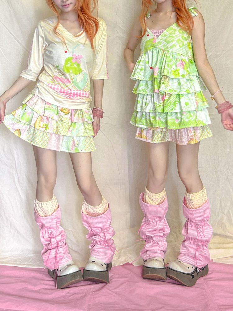 Polka Dot V-Neck Top【s0000013233】