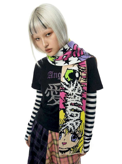 2D Anime Subculture Kpop Knitted Scarves【s0000014917】