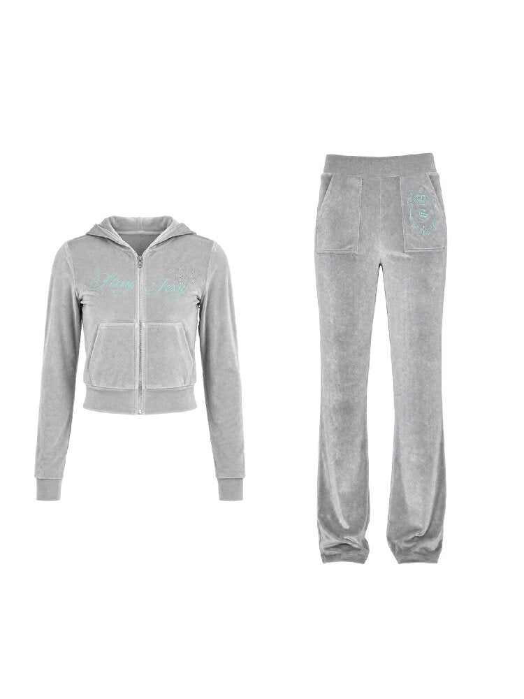 Velvet Slim Hooded Sports Set【s0000018568】