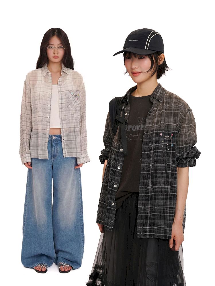 Gradient spray horsey loose shirt jacket【s0000013423】
