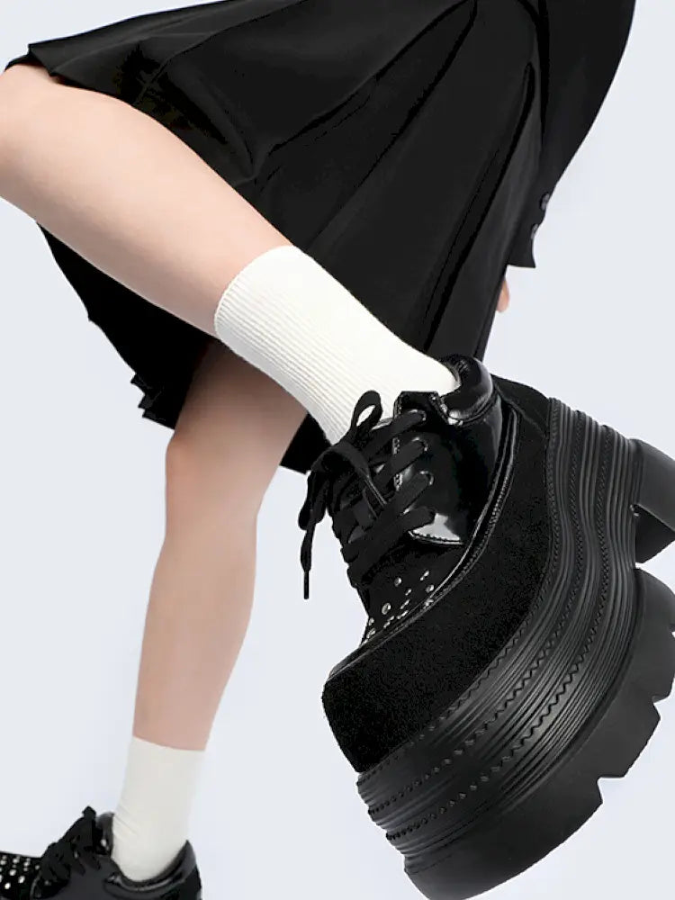 Punk-Chic Platform Ankle Boots【s0000014180】