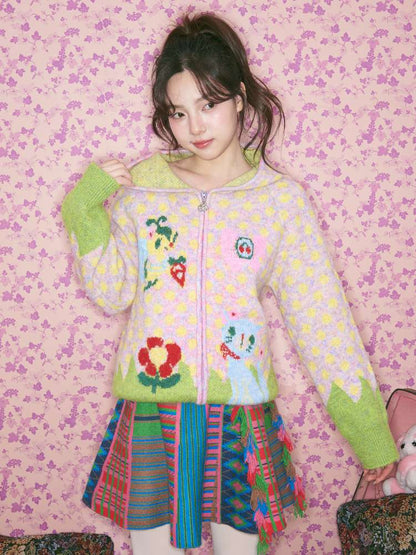 Light Pink Polka Dot Hood Cardigan【s0000015024】