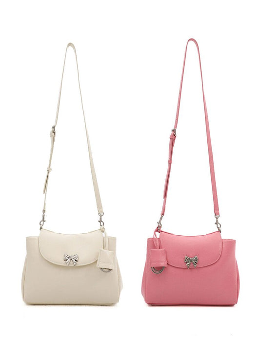 Cowhide Bow Flap Crossbody Bag【s0000016132】