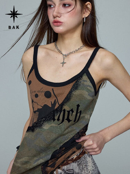 Camouflage Splicing Vest Top【s0000016690】
