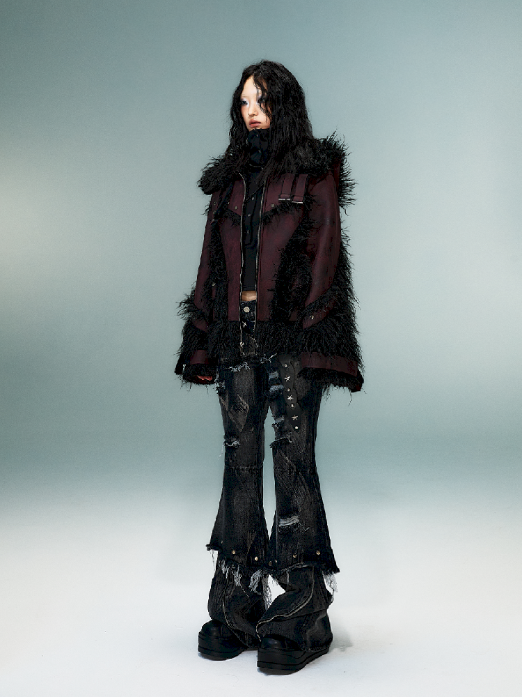Lapel Suede Eco-Fur Warm Coat【s0000011477】