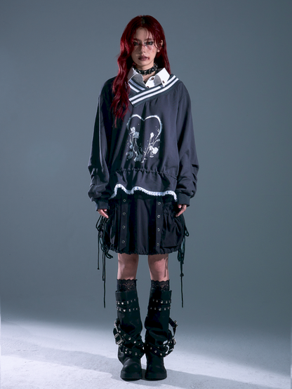 Drawstring Oversized Hoodie Top【s0000013912】