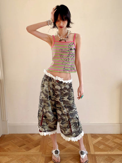 Detachable Lace Camouflage Shorts【s0000012955】