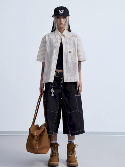 Striped Short Sleeve Shirt【s0000013198】