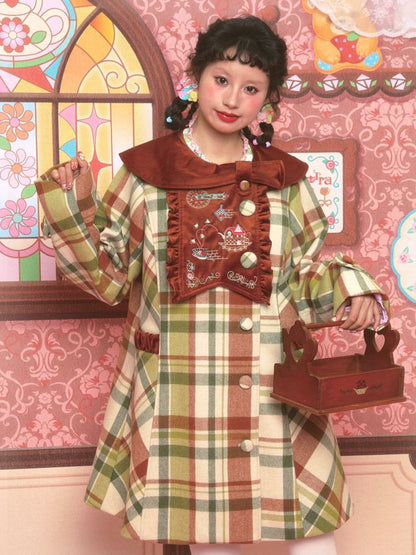 Tweed Lapel Skinny Mid-Length Coat【s0000011182】