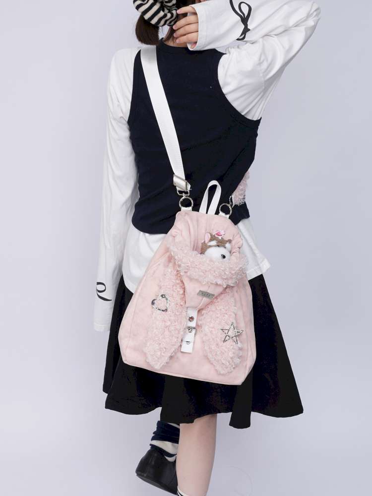 Rabbit Ears Cute Fur Crossbody School Bag【s0000014616】
