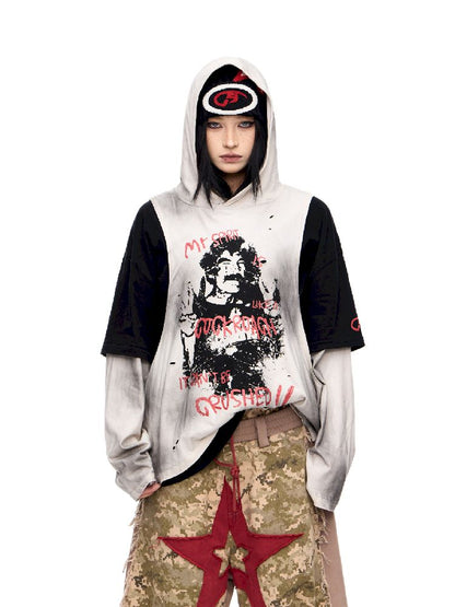 Color Rubbed Printed Long Sleeve Tee【s0000011696】