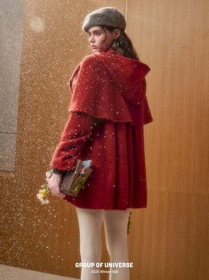 Christmas New Year Woolen Cloak Two-Piece【s0000014892】