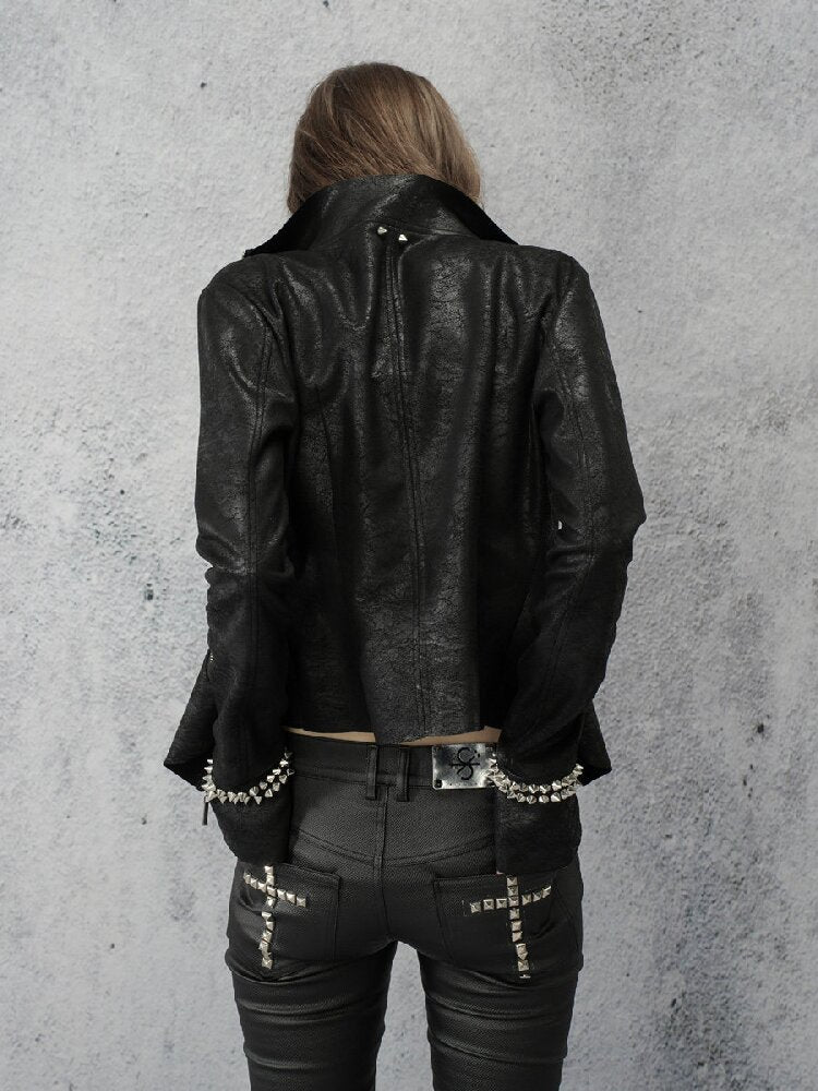 Suede Cracked Rivet Jacket【s0000016945】