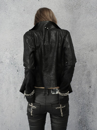 Suede Cracked Rivet Jacket【s0000016945】