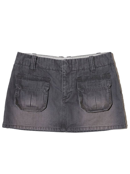 Pockets lined spliced plaid work skirt【s0000013427】