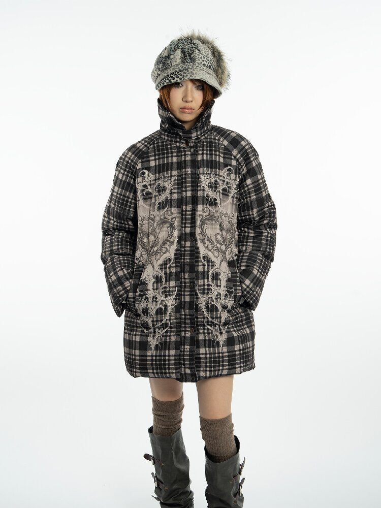 Retro Plaid Bear Love Down Jacket【s0000018077】