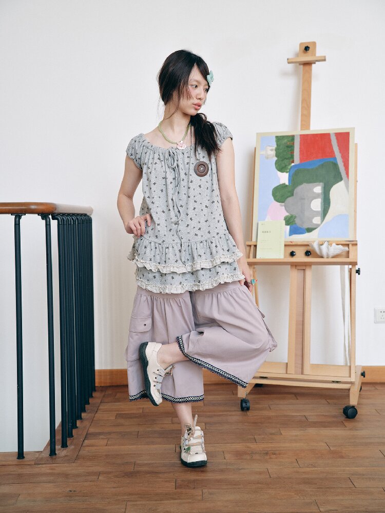 Patchwork Print Polo T-Shirt Top【s0000018716】