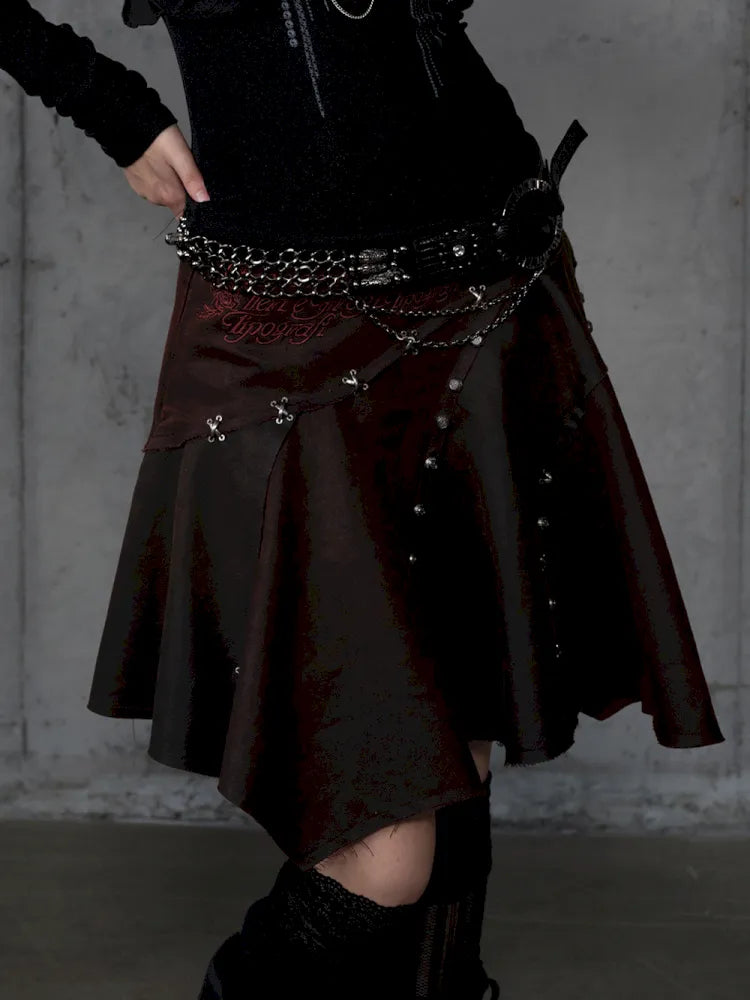 Asymmetrical Suede Skirt【s0000014111】