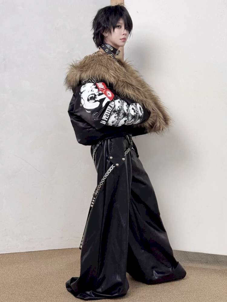 Leopard Print Lining Thickened Hooded Coat【s0000014537】
