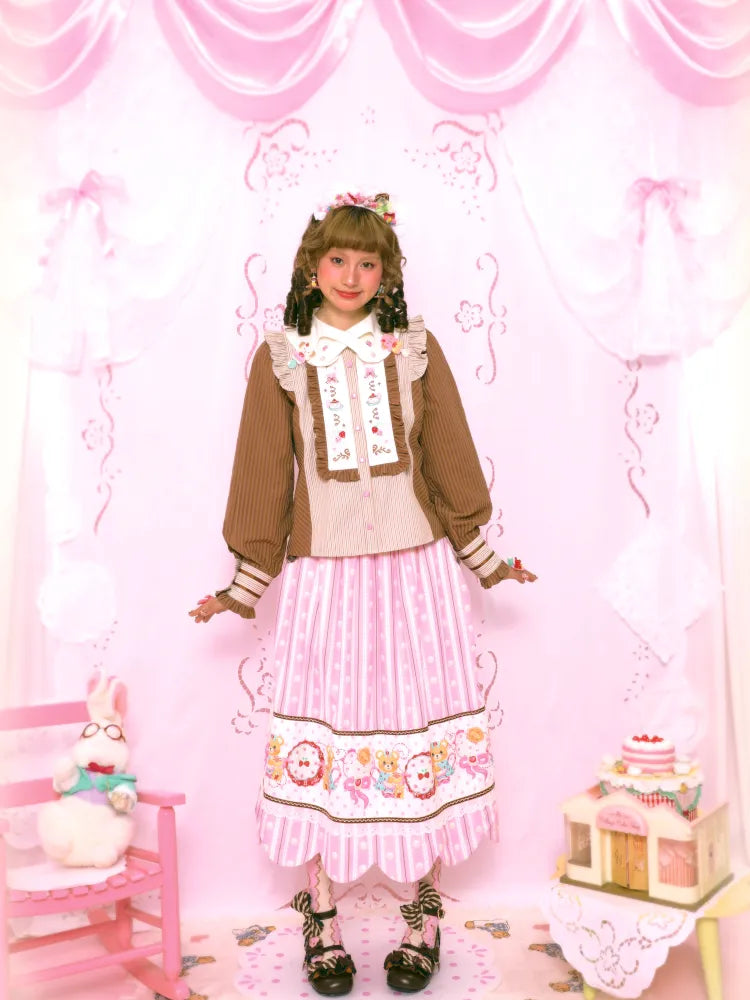 Floral Print Elastic Waist Skirt【s0000014161】