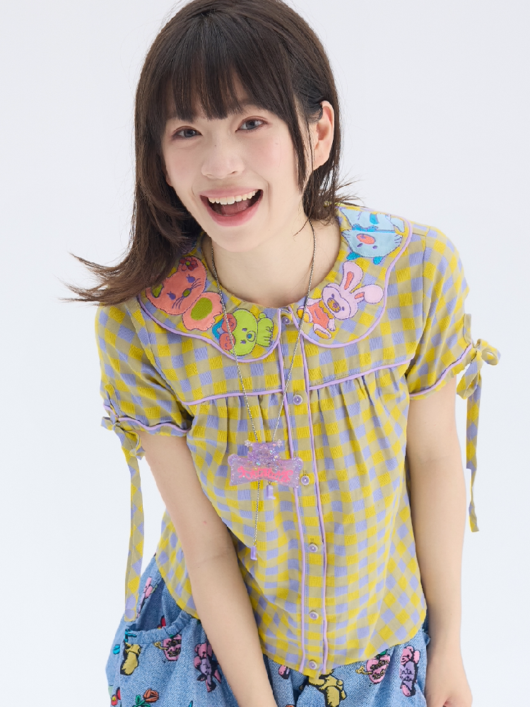 Animal Embroidered Doll Collar Shirt【s0000017695】