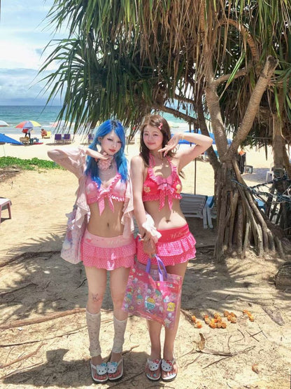 Fuchsia Flower Split Swimsuit【s0000012660】