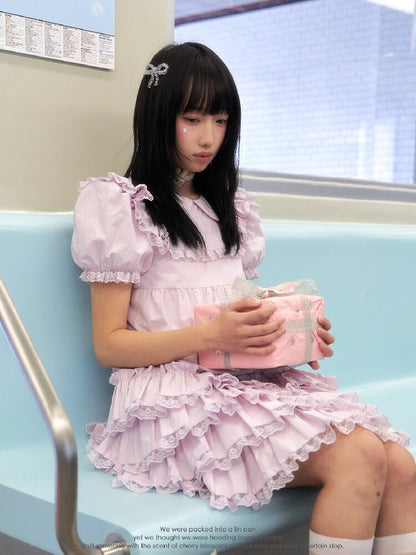Purple Lace Cascading Cake Dress【s0000016362】