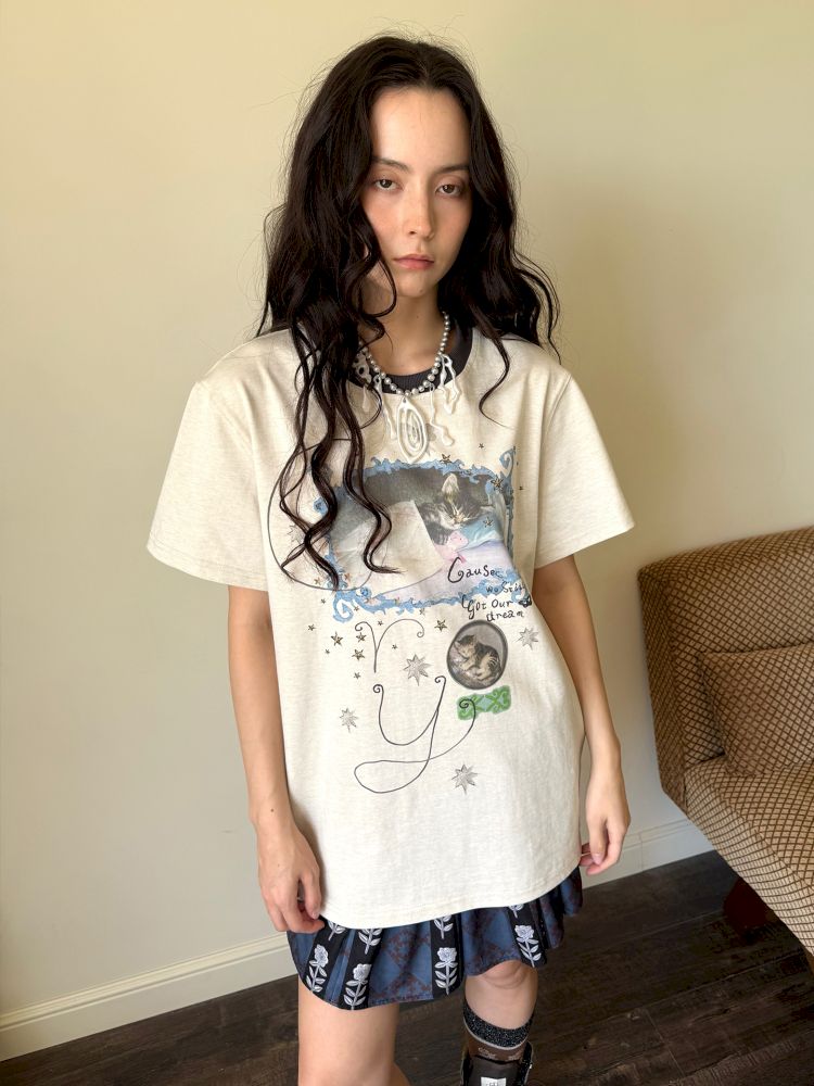 Cute Printed Short Sleeve Loose T-Shirt【s0000013510】