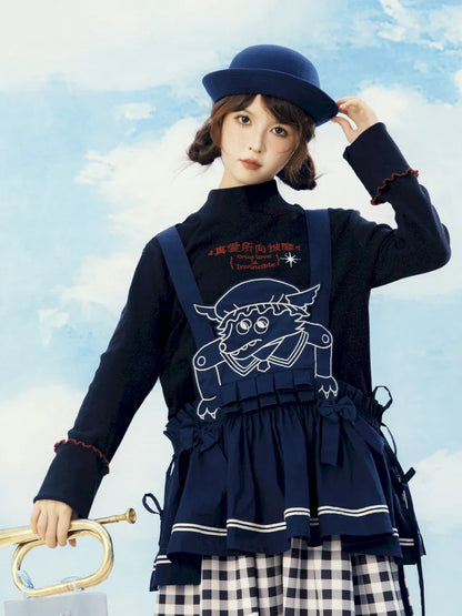 Navy Blue Layered Vest Apron【s0000014156】