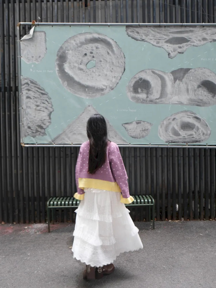 Patchwork Maxi Dress Cake-Style Skirt【s0000014166】