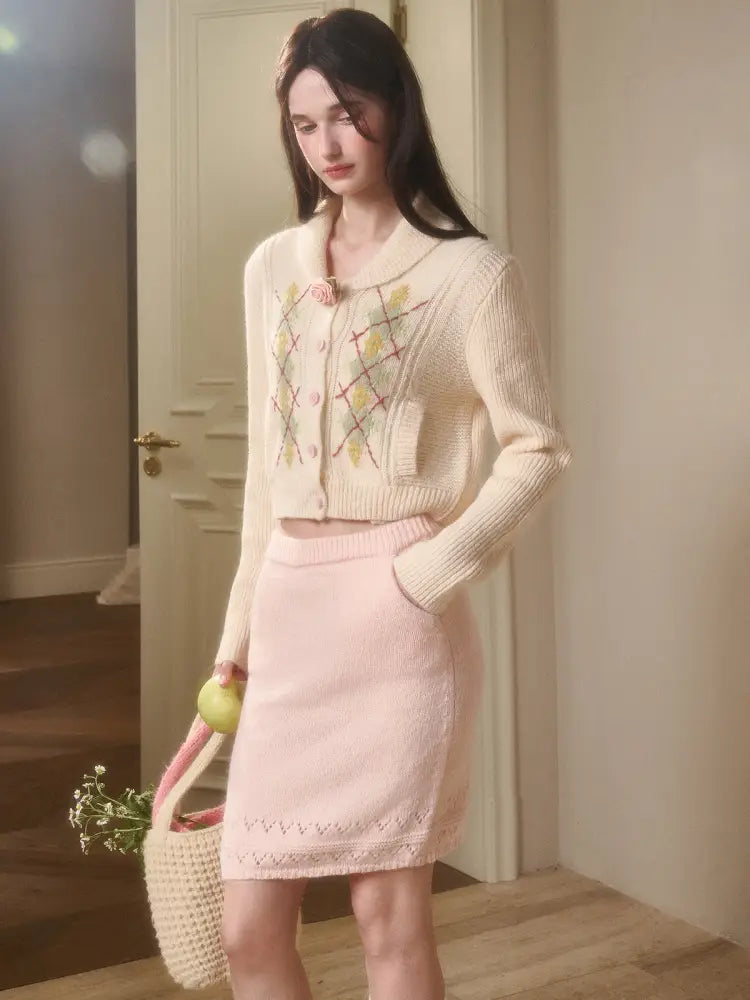 Knit Cardigan Skirt Set【s0000014332】