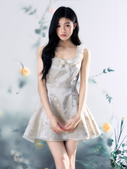 Oil Painting Jacquard Rose Dress【s0000015915】