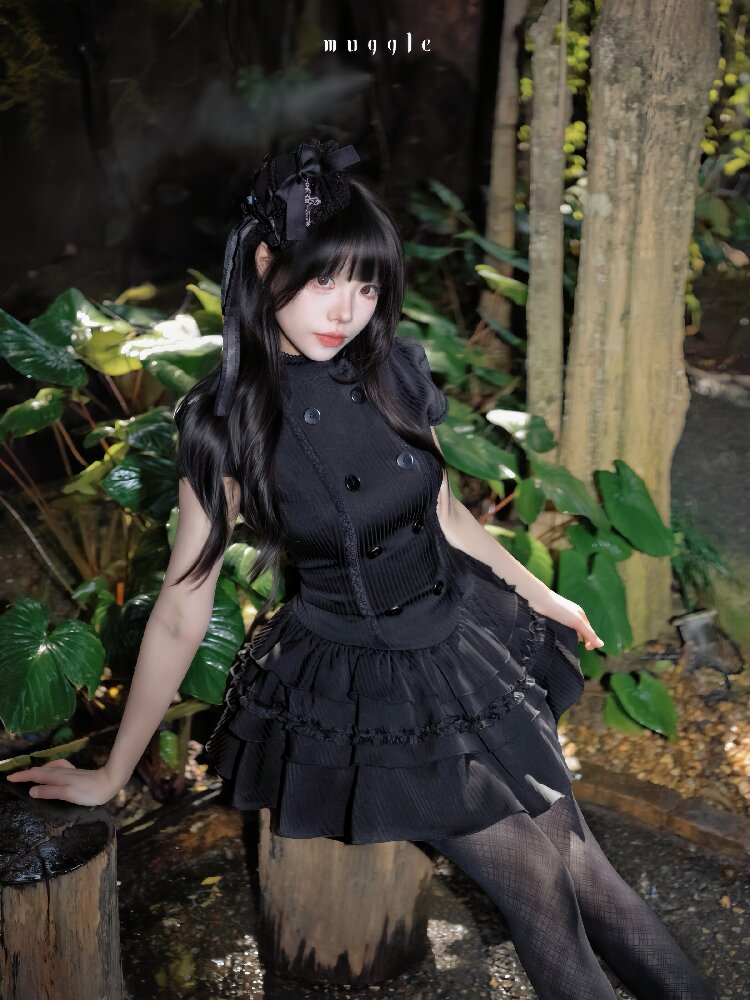 Gothic Lace Double Breasted Dress【s0000016939】