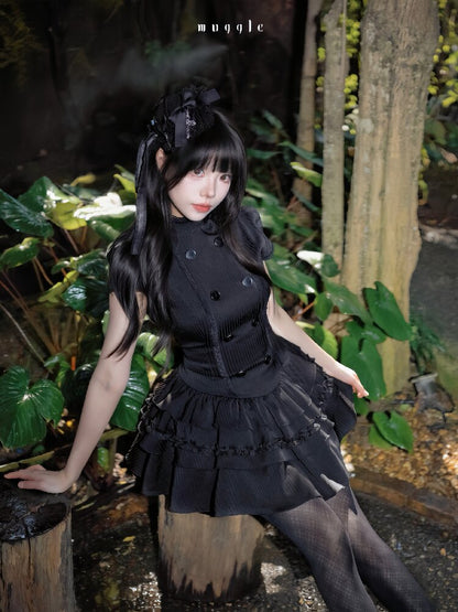 Gothic Lace Double Breasted Dress【s0000016939】