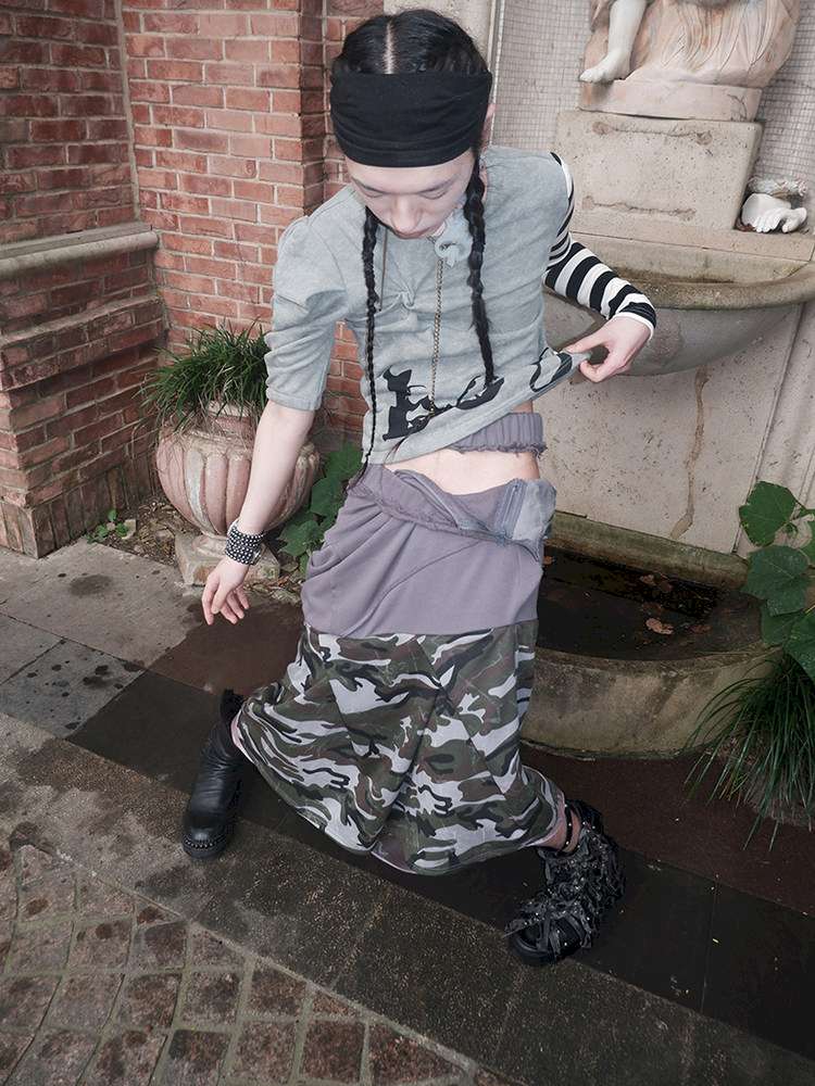 Broken Soldier Camo Spliced Skirt【s0000015141】