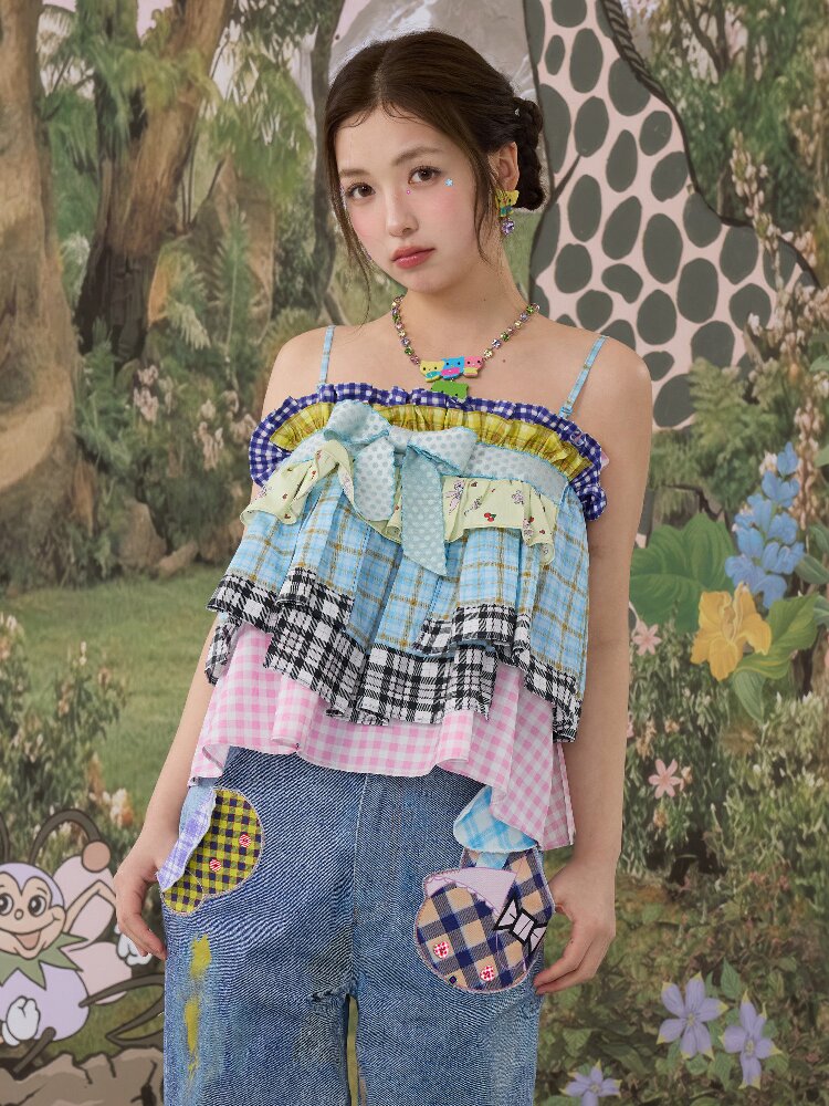 Plaid Bow Camisole Tank Skirt【s0000017118】