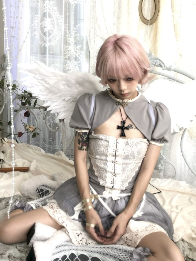 Fake two-piece tight short T-shirt【s0000013528】