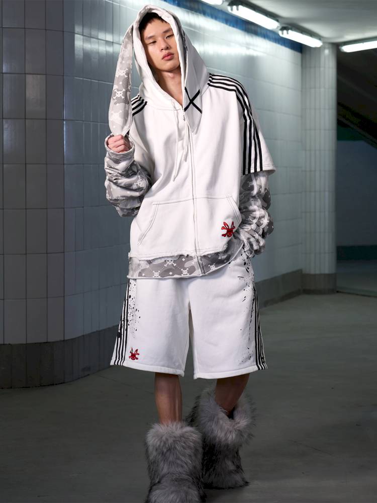 Faux Two-Piece Skull Print Sweatpants【s0000014420】