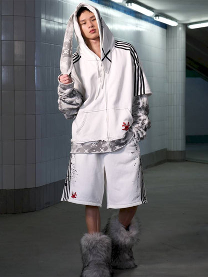 Faux Two-Piece Skull Print Sweatpants【s0000014420】